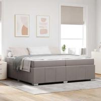 Bedframe met matras Taupe 200 x 200 cm Stof - thumbnail