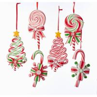 Claydough candy cane, tree & lollipop orns assorted kerstbal Kurt S. Adler - Kurt s adler - thumbnail