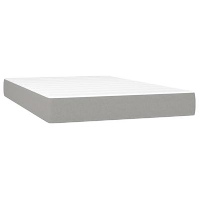 Boxspring met matras stof lichtgrijs 140x190 cm - thumbnail
