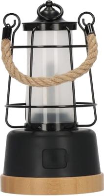 Brennenstuhl 1171800 Oplaadbare Campinglamp Cal 1 Met Henneptouw En Bamboevoet (370 Lm, Ip44, Brandtijd Tot 75h, Dimbaar, Instelbare Lichtkleur)