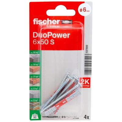 Fischer 537660 DuoPower 6 x 50 S K NV Deuvelset 50 mm 6 mm 1 set(s) Fischer 537660 DuoPower 6 x 50 S K NV Deuvelset 50 mm 6 mm 1 set(s)