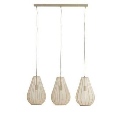 Light & Living Japandi hanglampItela 3-lichts crème 80cm - 2977227
