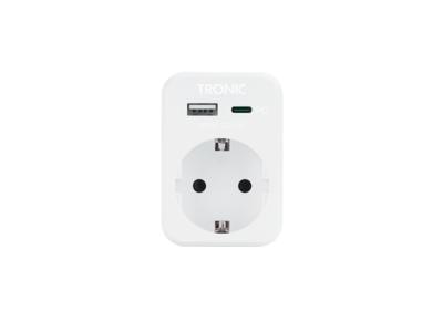 TRONIC Stopcontact adapter met USB-aansluitingen (Wit)