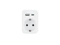 TRONIC Stopcontact adapter met USB-aansluitingen (Wit) - thumbnail