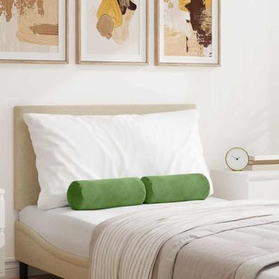 VidaXL Bolster kussens 2 stuks lichtgroen ø 15 x 40 cm cordstof