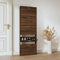 VidaXL Schoenenkast 59x17x169 cm bewerkt hout bruin eikenkleur - thumbnail