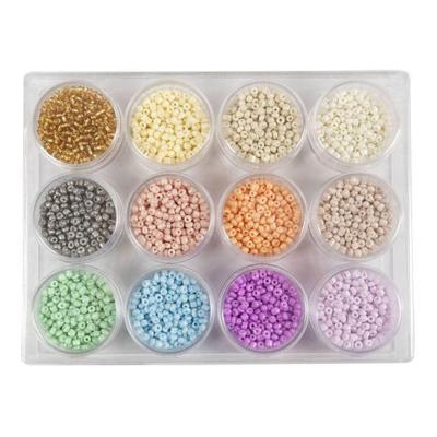 Creativ Company Rocailles ronde glazen kralen 3 mm pastelkleuren, 12x17 gram Creativ Company Rocailles ronde glazen kralen 3 mm pastelkleuren, 12x17 gram