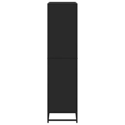 Boekenkast 80,5x35x139 cm bewerkt hout zwart