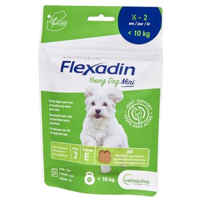 Flexadin Young Dog Mini Joint Support (60 kauwbrokjes) 2 x 60 tabletten
