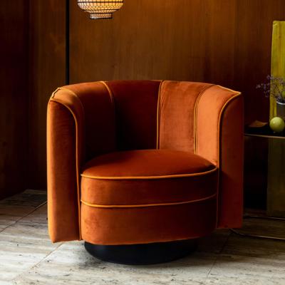 Dutchbone Draaibare Fauteuil 'Flower', kleur Oranje