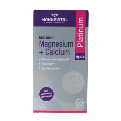 Mannavital Mariene magnesium + calcium platinum 120 Vegetarische capsules Mannavital Mariene magnesium + calcium platinum 120 Vegetarische capsules
