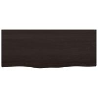 Wastafelblad 100x40x(2-4) cm behandeld massief hout donkerbruin - thumbnail