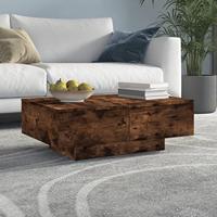 Salontafel 90x60x31 cm bewerkt hout gerookt eikenkleurig - thumbnail