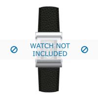 Hugo Boss horlogeband HB-10-1-14-2023 / 1512037 / 659302037 Leder Zwart + zwart stiksel - thumbnail