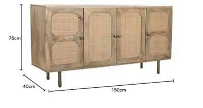 Dressoir DKD Home Decor Hout Mangohout Bruin Natuurlijk 150 x 40 x 76 cm