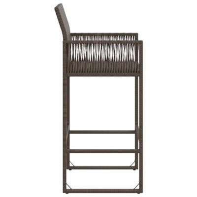 Tuinbarkrukken 2 st poly rattan bruin - thumbnail