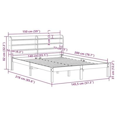 Bedframe zonder matras massief grenenhout wit 140x200 cm Bedframe zonder matras massief grenenhout wit 140x200 cm