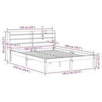 Bedframe zonder matras massief grenenhout wit 140x200 cm - thumbnail