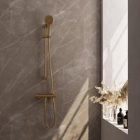 Brauer Gold Edition Douchekraan opbouw - glijstang - 1 functie - 2 gladde knoppen - handdouche rond 3 standen - PVD - geborsteld goud 5-GG-236 - thumbnail
