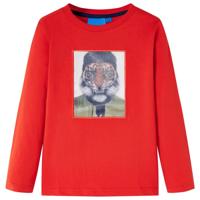 VidaXL Kindershirt met lange mouwen 128 rood - thumbnail