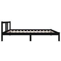 Bedframe massief hout zwart 100x200 cm - thumbnail