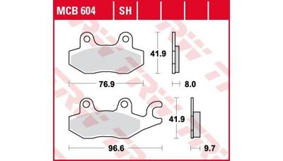 TRW remblokken "mcb 604 brake pad mcb 604 sh sintered metal