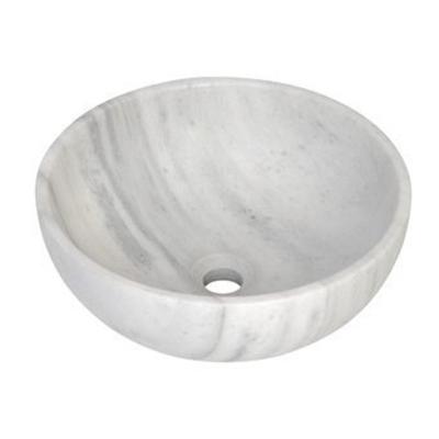Plieger Round waskom - 38x38x13.6cm - marmer wit washbasin 38 marble white