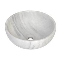 Plieger Round waskom - 38x38x13.6cm - marmer wit washbasin 38 marble white - thumbnail