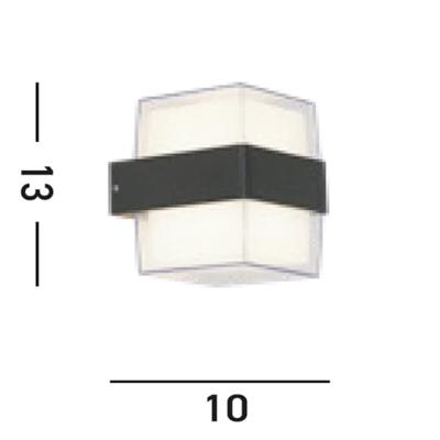 Searchlight Design muurlampFrosty Square antraciet - 25122-2BK