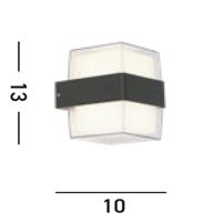 Searchlight Design muurlampFrosty Square antraciet - 25122-2BK - thumbnail