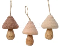 Kerstornament Paddenstoel Wol Assorti 1st - thumbnail