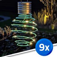 Solar led hanglamp fiesta blue op zonne energie - set van 9 - thumbnail