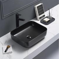 Waskom Sanilux Minerva Color Line 50x39x13 cm Inclusief Click Waste Mat Zwart Sanilux - thumbnail