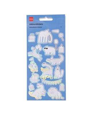 HEMA Inkleurstickers feestdieren - 2 stuks