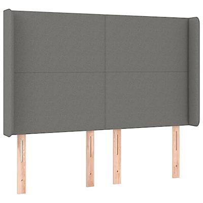 Hoofdbord LED 147x16x118/128 cm stof donkergrijs