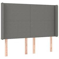 Hoofdbord LED 147x16x118/128 cm stof donkergrijs - thumbnail