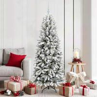 VidaXL Kunstkerstboom wit 180 cm pvc en plastic en staal en pe - thumbnail