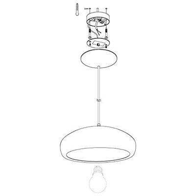 Eglo Landelijke hanglampMogano 1 40cm wit met roodkoper - 94606