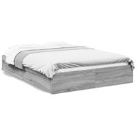 Bedframe met lades bewerkt hout grijs sonoma eiken 150x200 cm - thumbnail