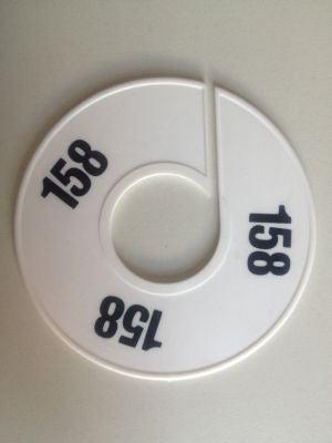 Maatring 11 cm wit/zwart 158