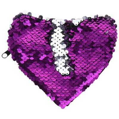 Free and Easy pailletten portemonnee hart paars/zilver Free and Easy pailletten portemonnee hart paars/zilver