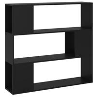 Boekenkast/kamerscherm 100x24x94 cm zwart - thumbnail