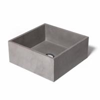 Opzet Wastafel Urbi et Orbi Immissio Beton 39x39x16 cm Antraciet - thumbnail