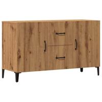 Dressoir 100x36x60 cm bewerkt hout artisanaal eikenkleurig - thumbnail