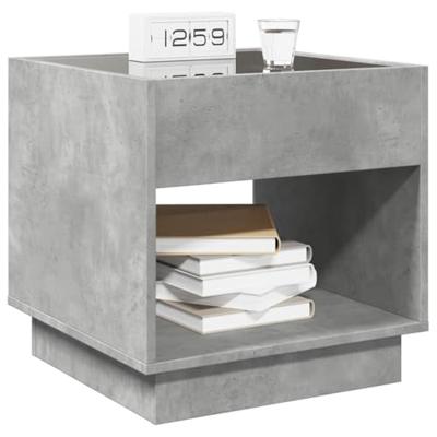 Nachtkastje met Infinity LED 50x50x50 cm betongrijs