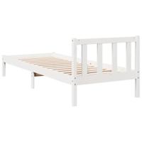 Bedframe extra lang zonder matras grenenhout wit 90x210 cm - thumbnail