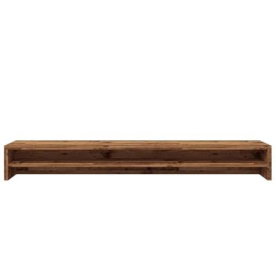 VidaXL Monitorstandaard 100x24x13 cm bewerkt hout oud houtkleurig - thumbnail