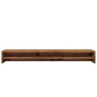 Monitorstandaard 100x24x13 cm bewerkt hout oud houtkleurig - thumbnail