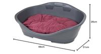 TRIXIE VITAL SOFA BENDSON ORTHOPEDISCH OVAAL DONKERGRIJS / LICHTGRIJS 100X80X25 CM - thumbnail