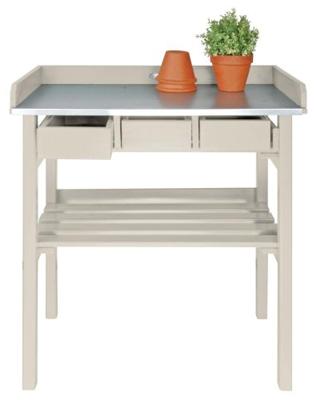 Esschert Design tuinwerktafel met lades (wit) cf29w Esschert Design tuinwerktafel met lades (wit) cf29w